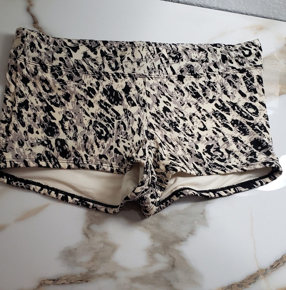 Workout Shorts/ Swim Bottoms Size M Animal Print